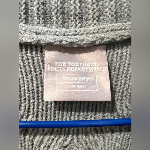 Taylor Swift The Tortured Poets Department Gray Cardigan M/L - Picture 6 of 7